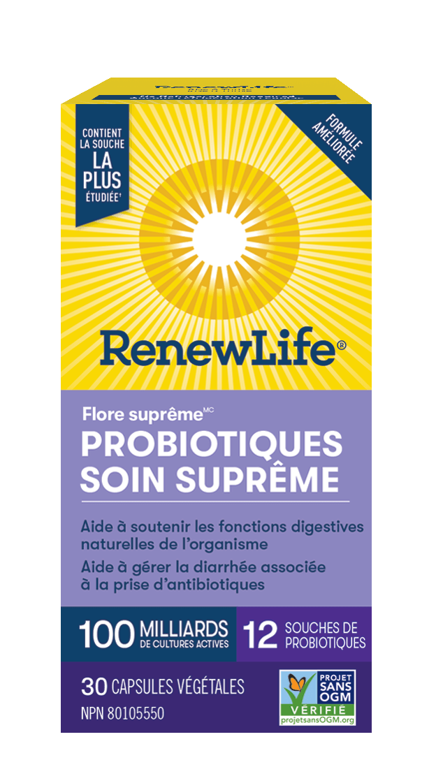 RENEW LIFE Suppléments Flore suprême probiotiques soin suprême (100 milliards) 30vcaps