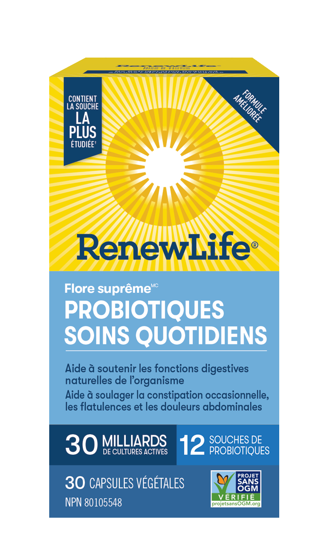 RENEW LIFE Suppléments Flore suprême probiotiques soins quotidiens (30 milliards) 30vcaps
