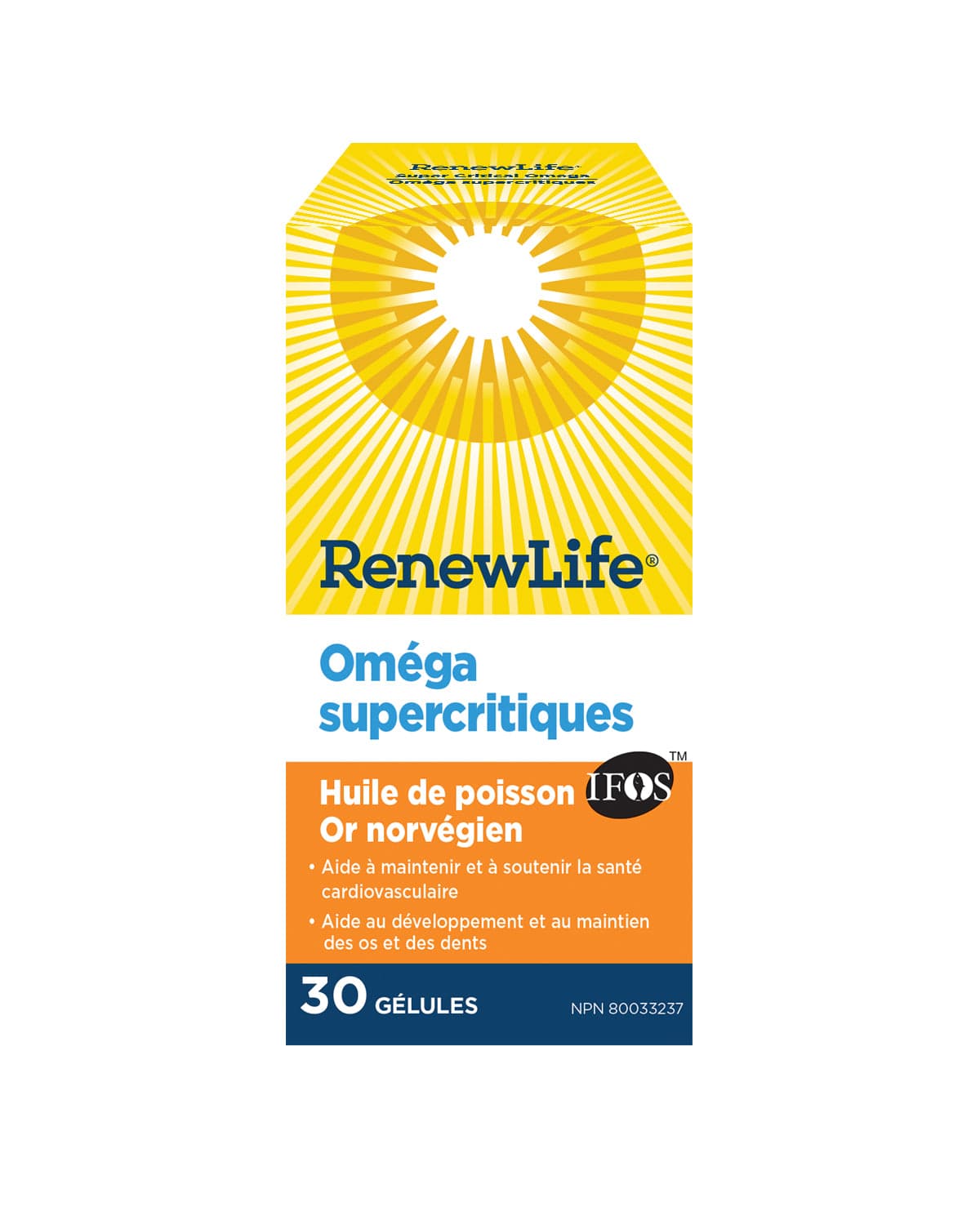 RENEW LIFE Suppléments Oméga super-critiques or norvégien 30gel