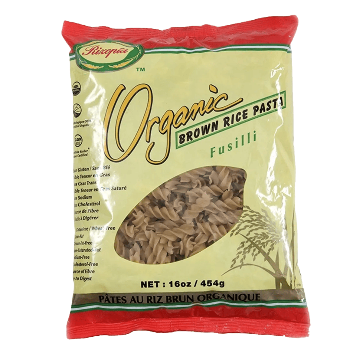 RIZOPIA Épicerie Pâtes fusilli de riz brun bio sans-gluten 454g