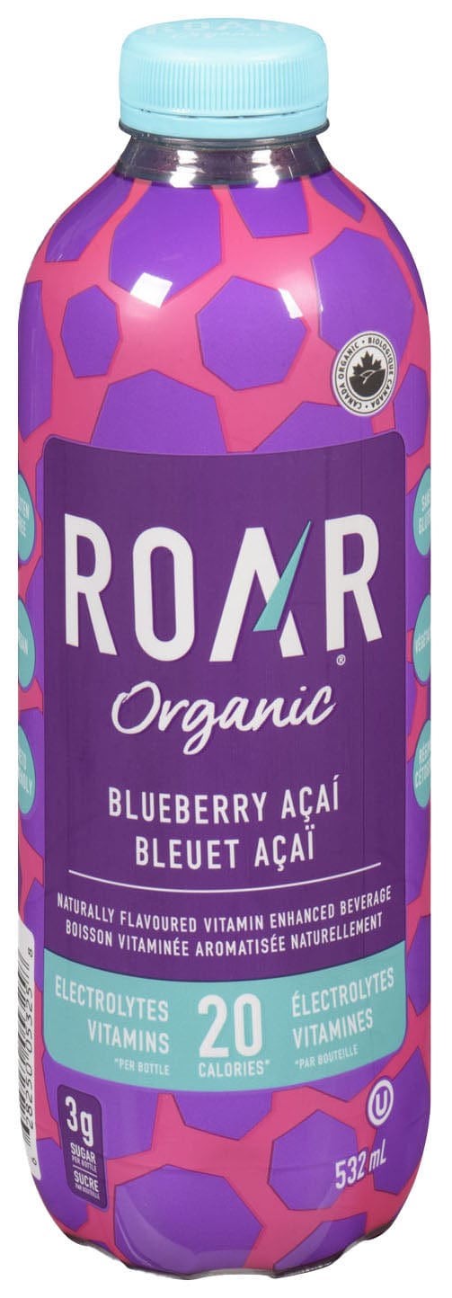 ROAR Épicerie Boisson électrolyte bleuets et açai bio 532ml