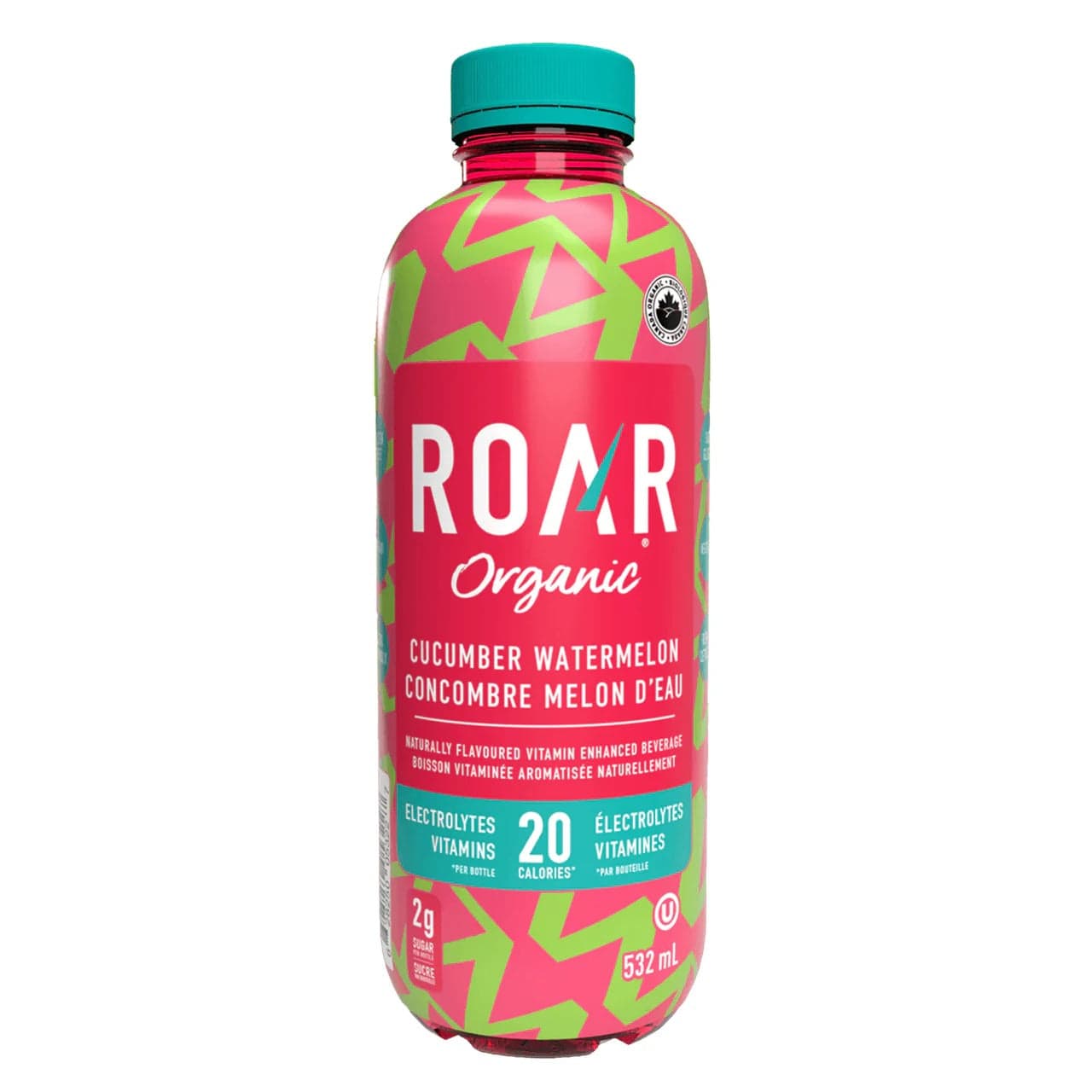 ROAR ORGANIC Épicerie Boisson électrolyte concombre et melon bio 532ml
