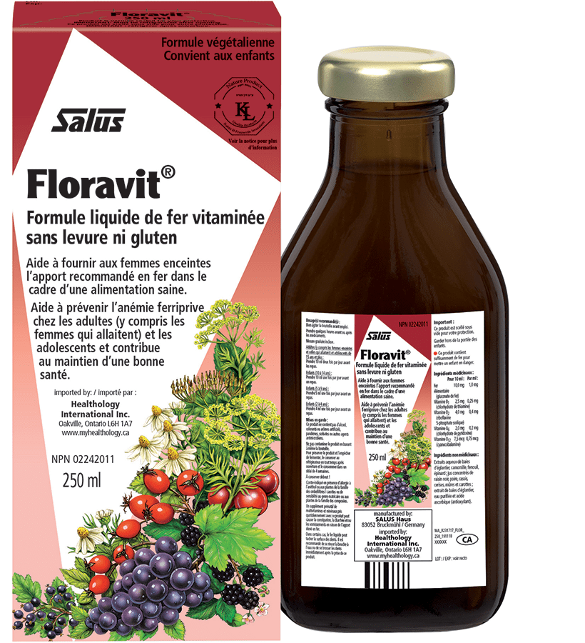 SALUS Suppléments Floravit (formule liquide de fer vitaminée) 250ml