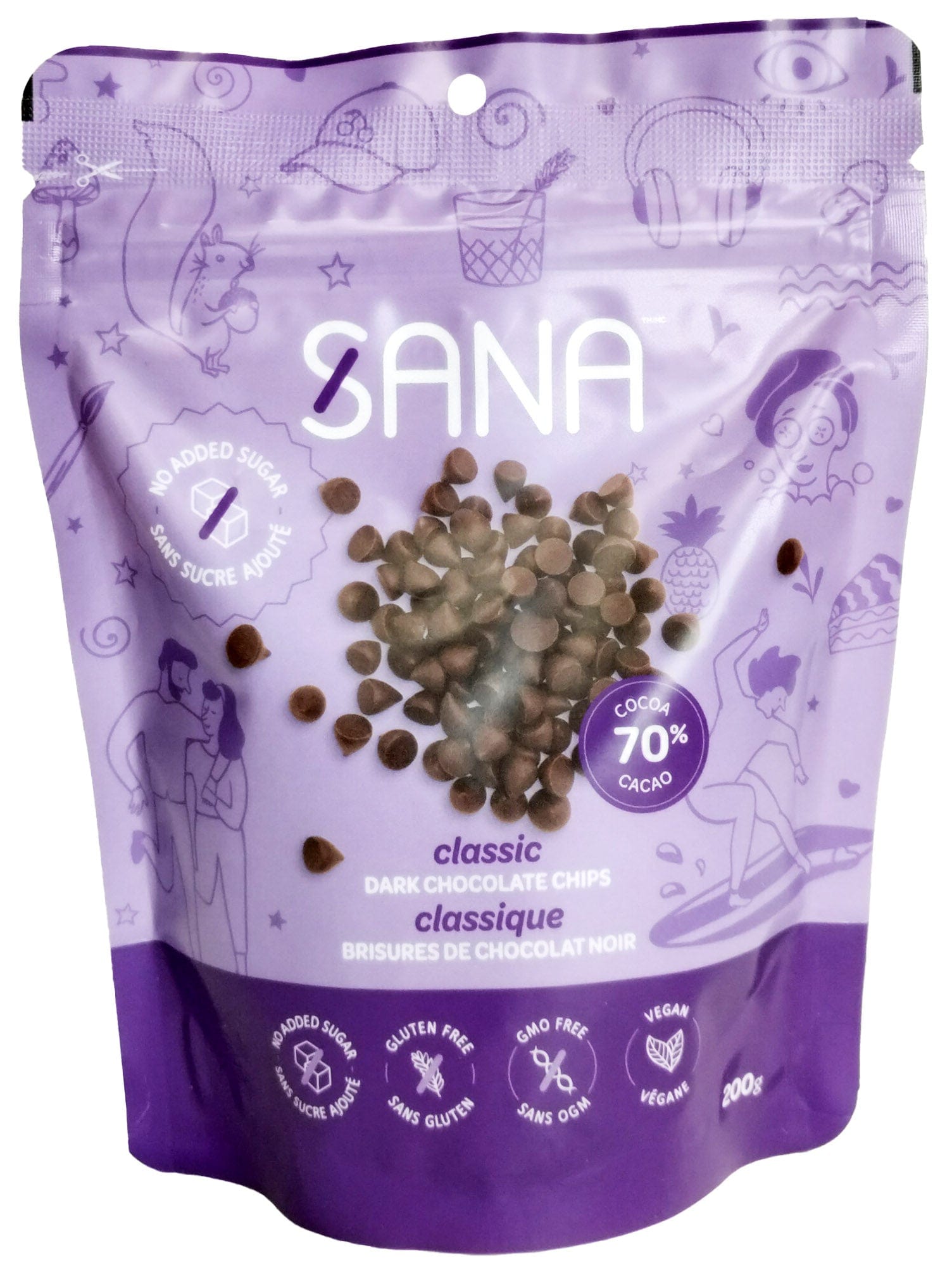 SANA Épicerie Brisures de chocolat noir 70% 200g