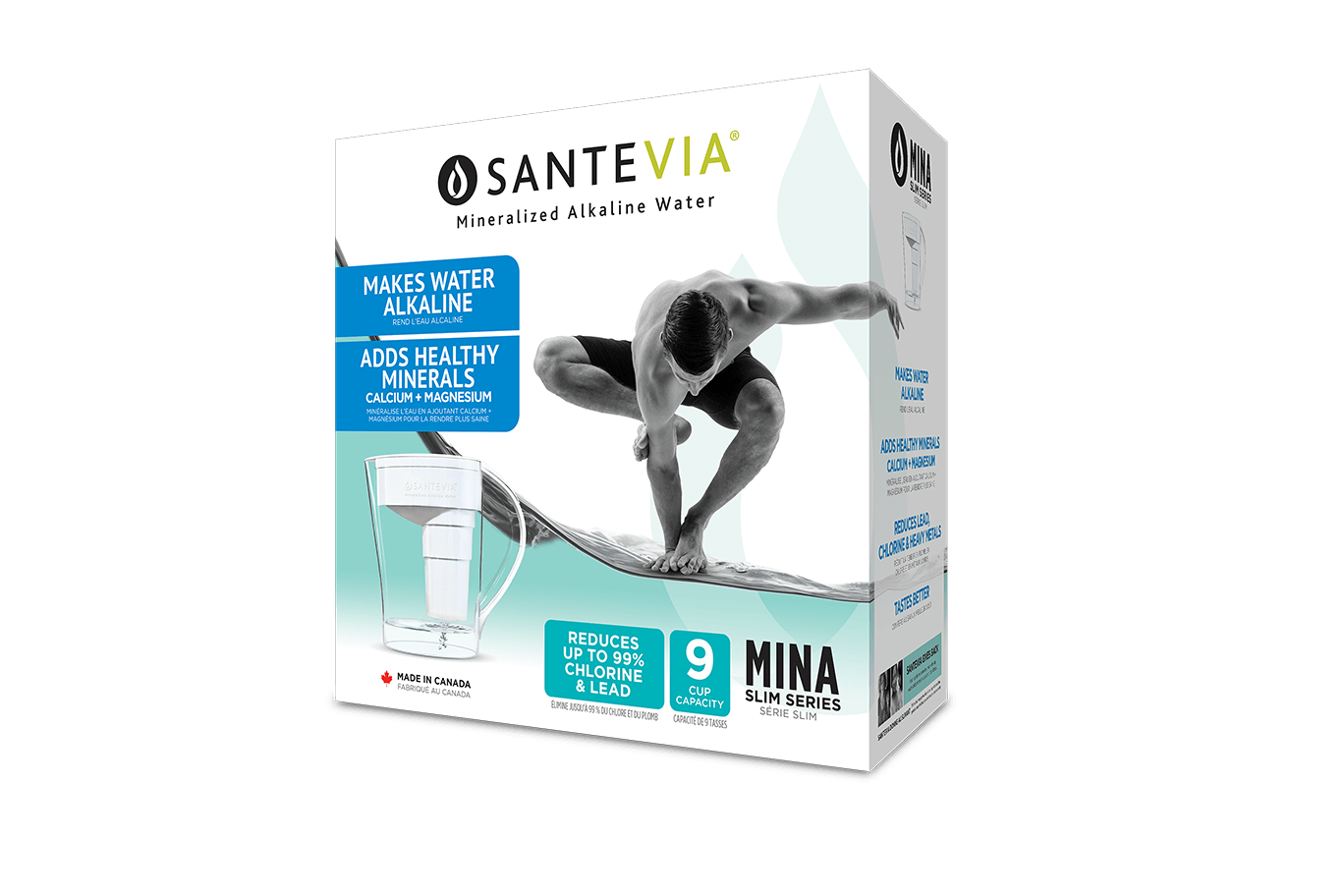 SANTEVIA SYSTEMS Épicerie Pichet blanc série Mina (9 tasses) un