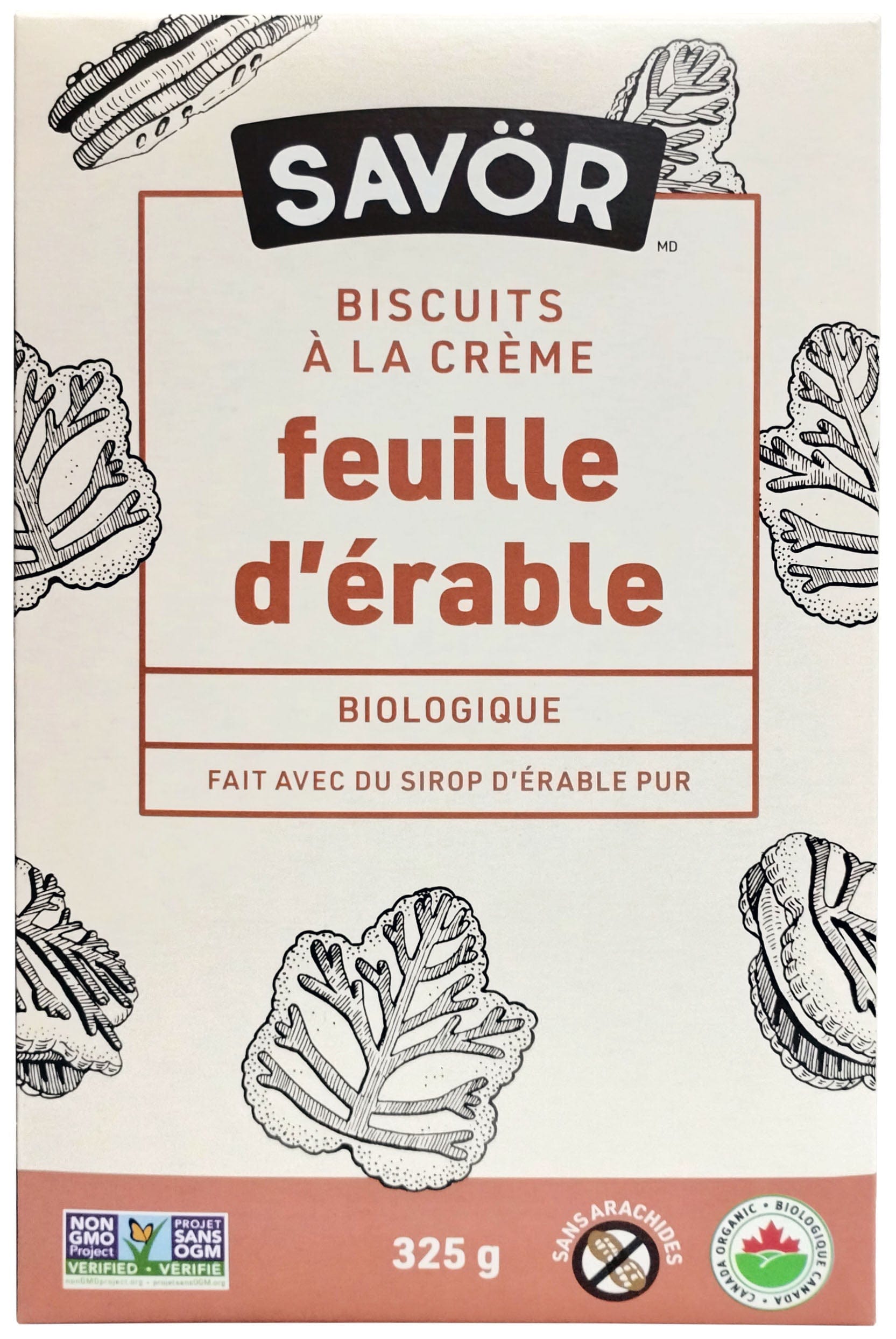 SAVÖR Épicerie Biscuits feuille érable bio 325g