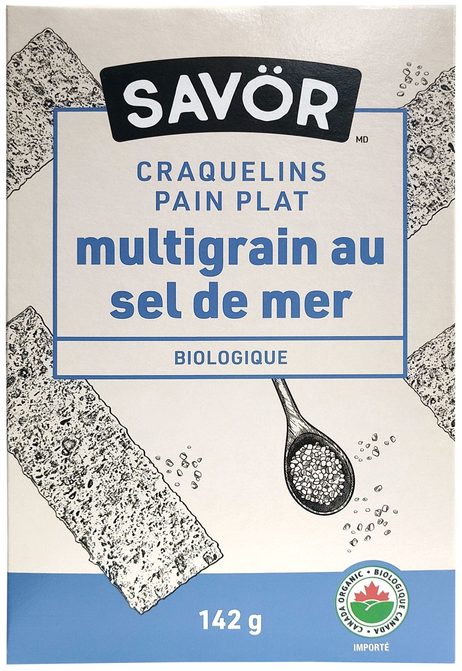 SAVÖR Épicerie Craquelins pain plat multigrains et sel de mer bio 142g