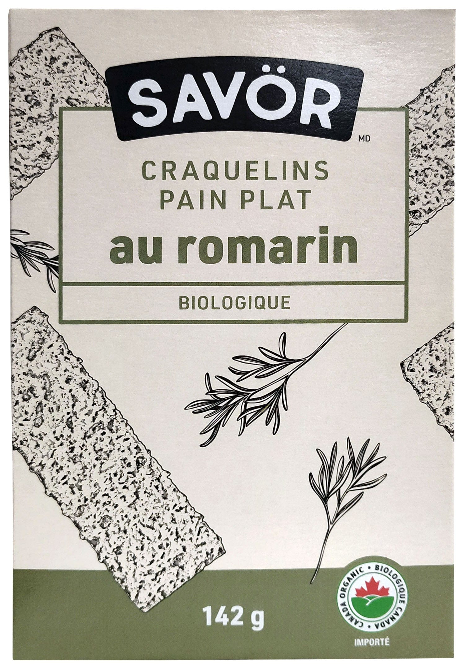 SAVÖR Épicerie Craquelins pain plat romarin bio 142g