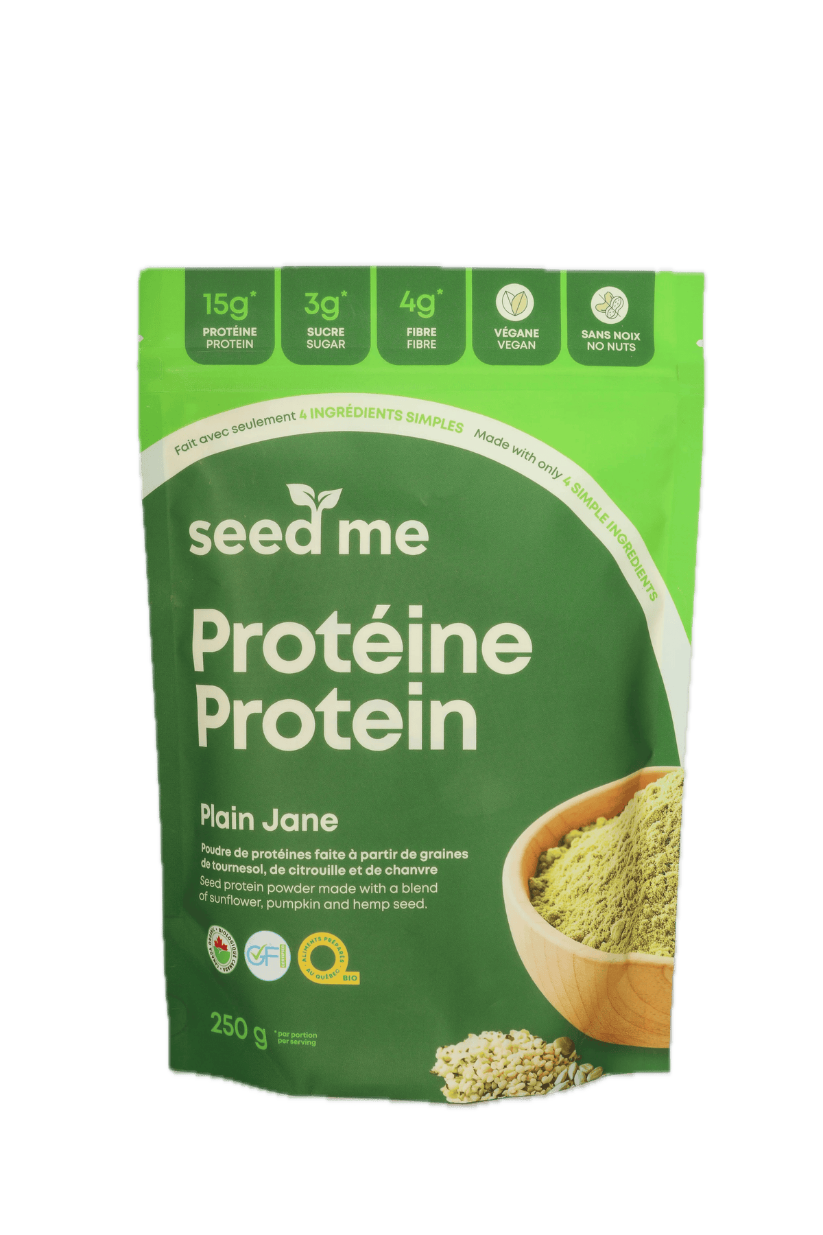 SEED ME Épicerie Poudre de protéines (graines de tournesol, graines de citrouille et chanvre) 250g