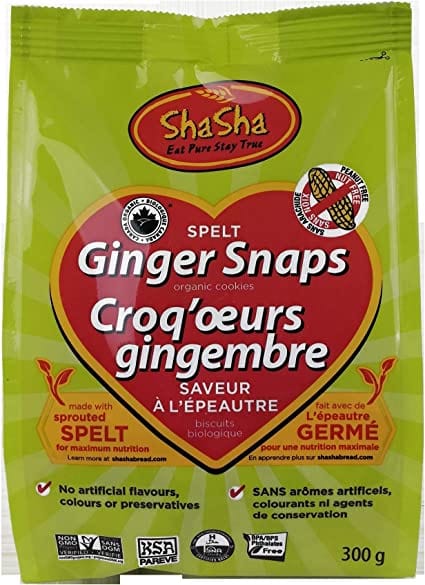 SHASHA Épicerie Biscuits gingembre et épeautre bio 300g