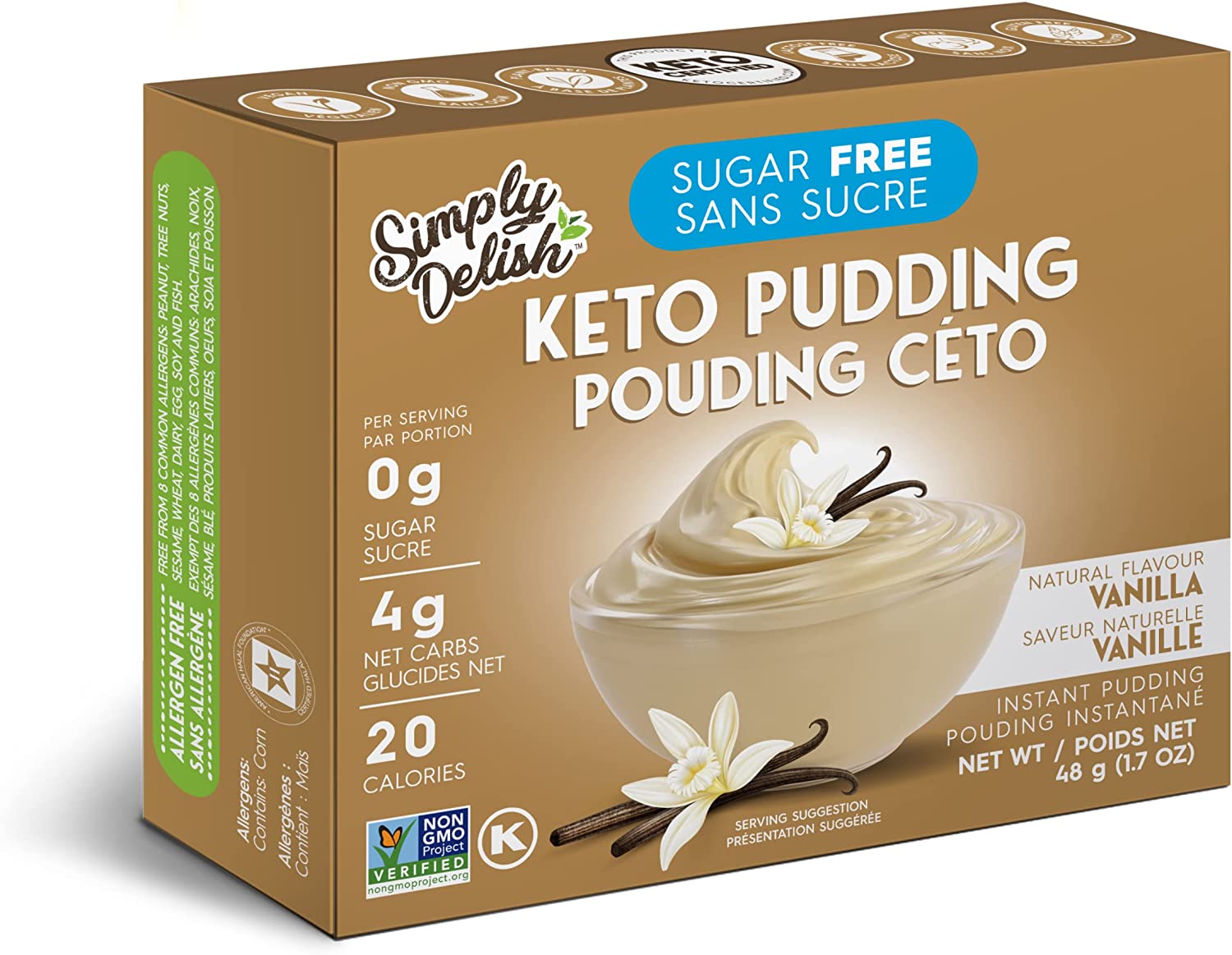 SIMPLY DELISH Épicerie Pudding instantané saveur de vanille 48g