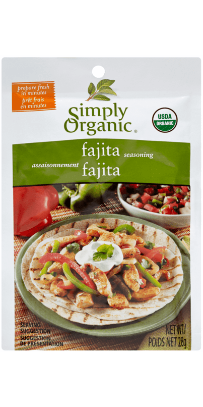 SIMPLY ORGANICS Épicerie Assaisonnement fajitas bio 28g