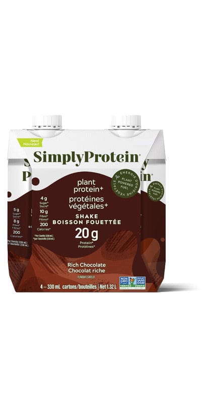 SIMPLY PROTEIN Suppléments Protéines végétales fouettées chocolat + 4x330ml