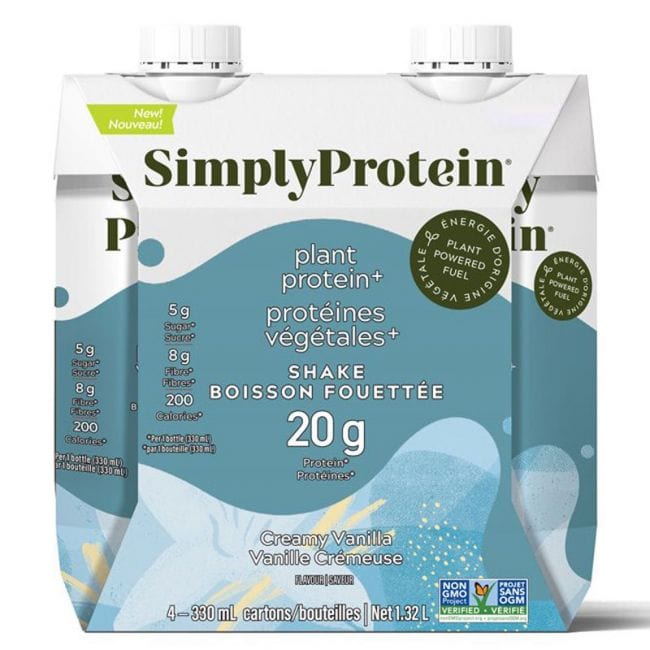 SIMPLY PROTEIN Suppléments Protéines végétales fouettées vanille + 4x330ml