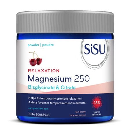 SISU Suppléments Magnésium 250 relaxation (bisglycinate et citrate)  tarte aux cerises  133g
