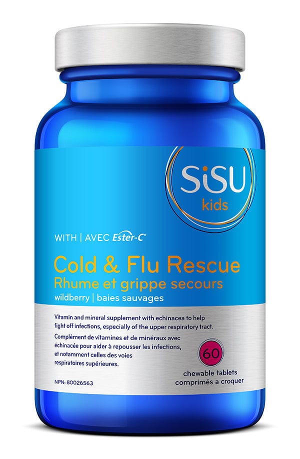SISU Suppléments Rhume et grippe secours pour enfants (croquable aux baies sauvages avec ester-c) 60comp