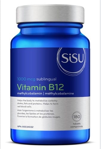 SISU Suppléments Vitamine B 12 (1000mcg- méthylcobalamine sublinguale) 180caps
