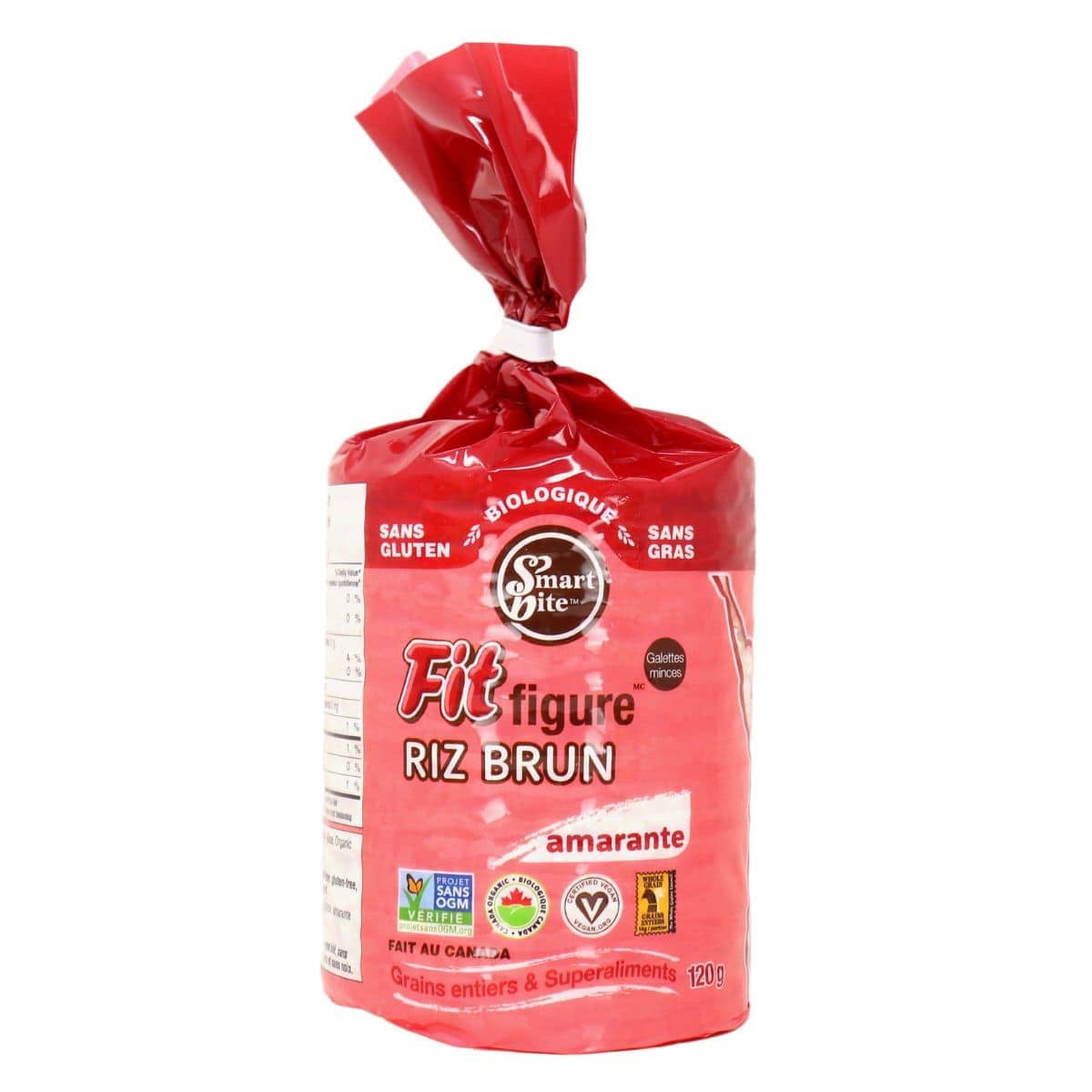 SMART BITE Épicerie Galettes minces au riz brun et amarante bio 120g