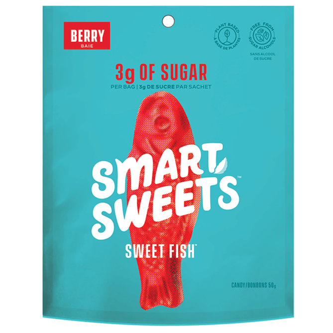 SMART SWEETS Épicerie Bonbons poissons aux fruits 60g