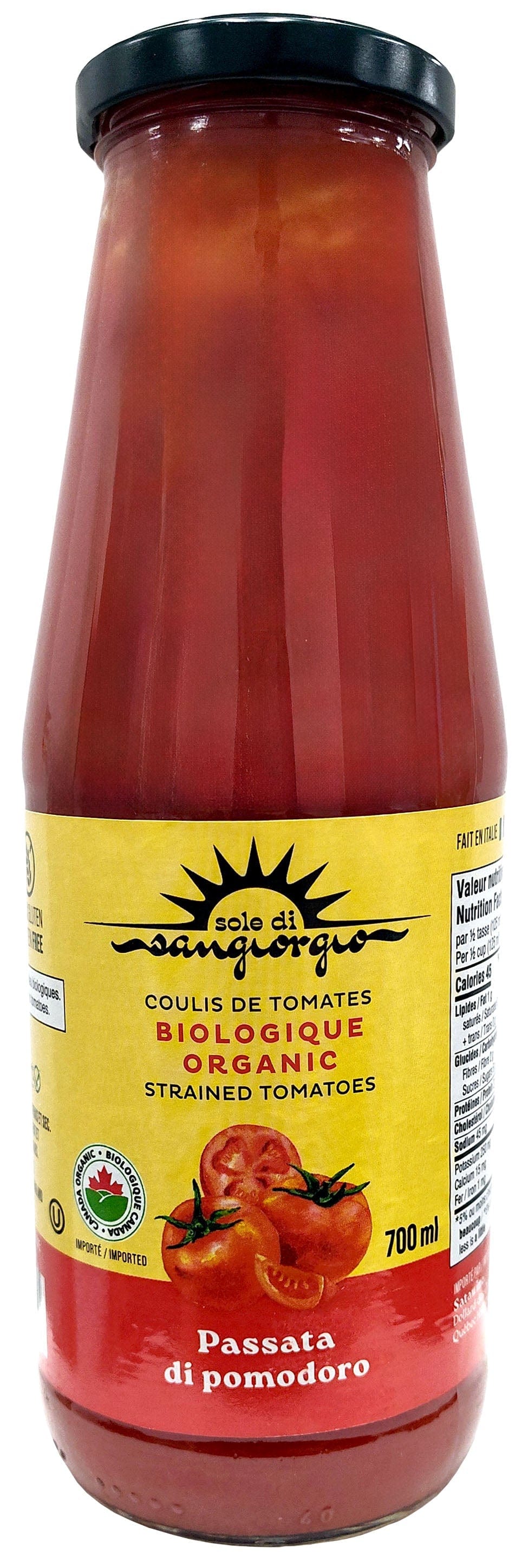 SOEL DI SANGORGIO Épicerie Coulis de tomates bio 700ml