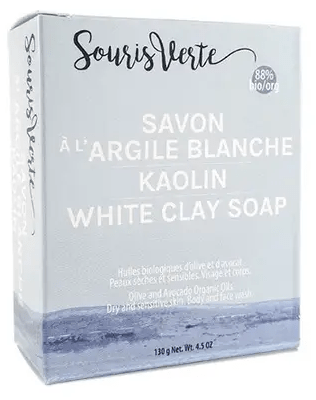 SOURIS VERTE Soins & Beauté Savon kaolin argile blanche  130g