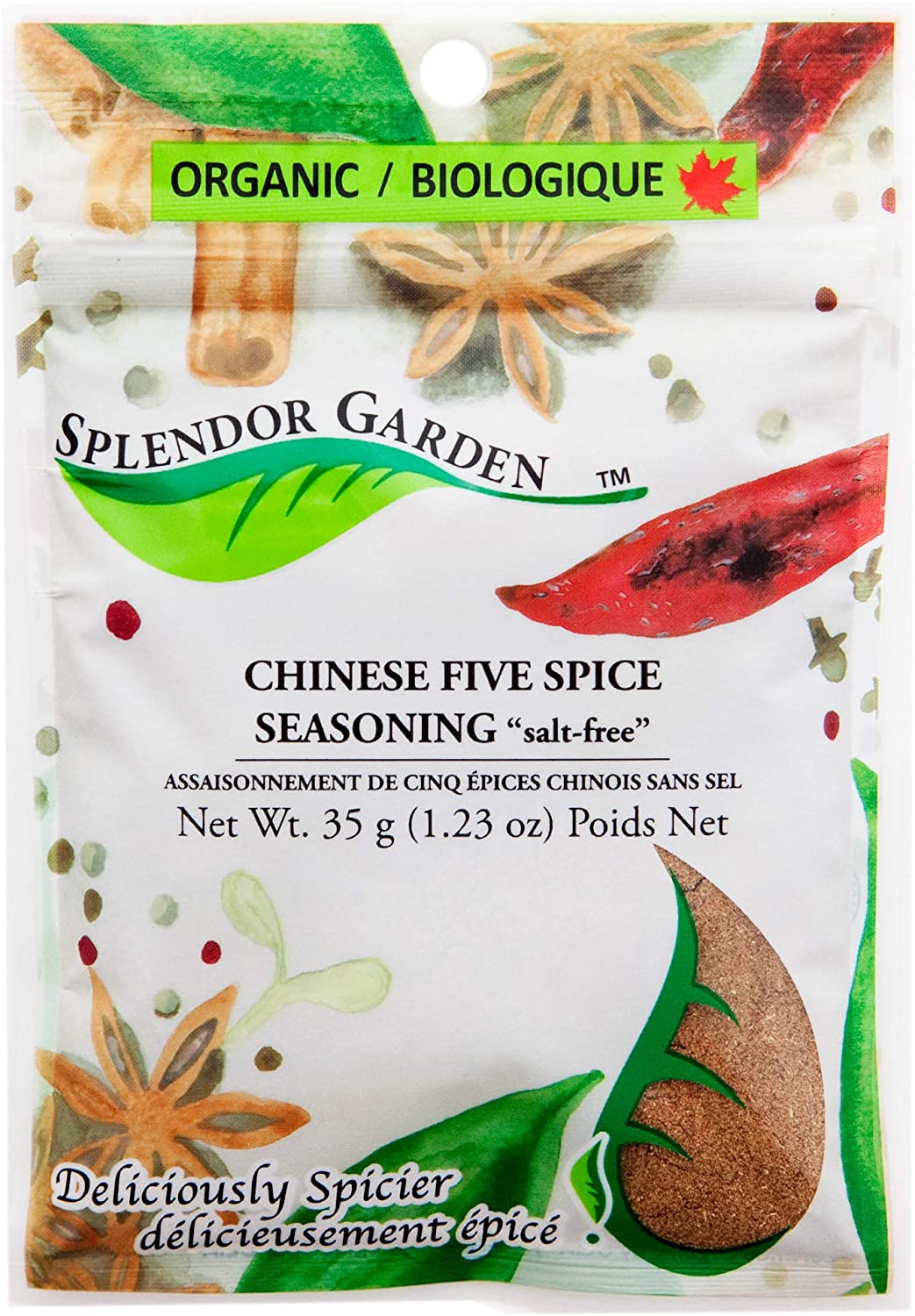 SPLENDOR GARDEN Épicerie Assaisonnement cinq épices chinoises sans-sel bio 35g