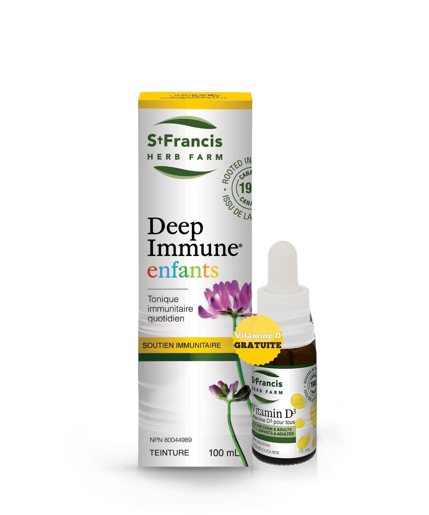 ST-FRANCIS HERB FARM Suppléments Duo Deep immune original (enfants) + vitamine D accolée  100ml+15ml