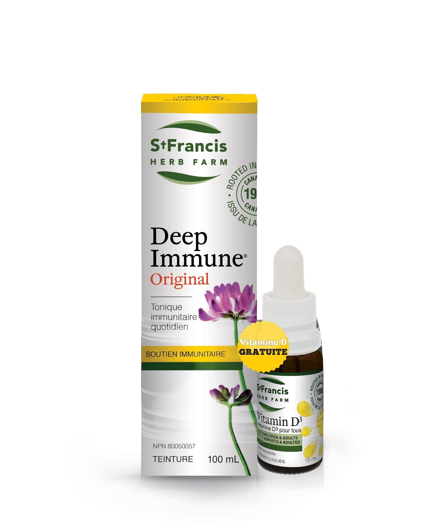 ST-FRANCIS HERB FARM Suppléments Duo Deep immune original + vitamine D accolée  100ml+15ml
