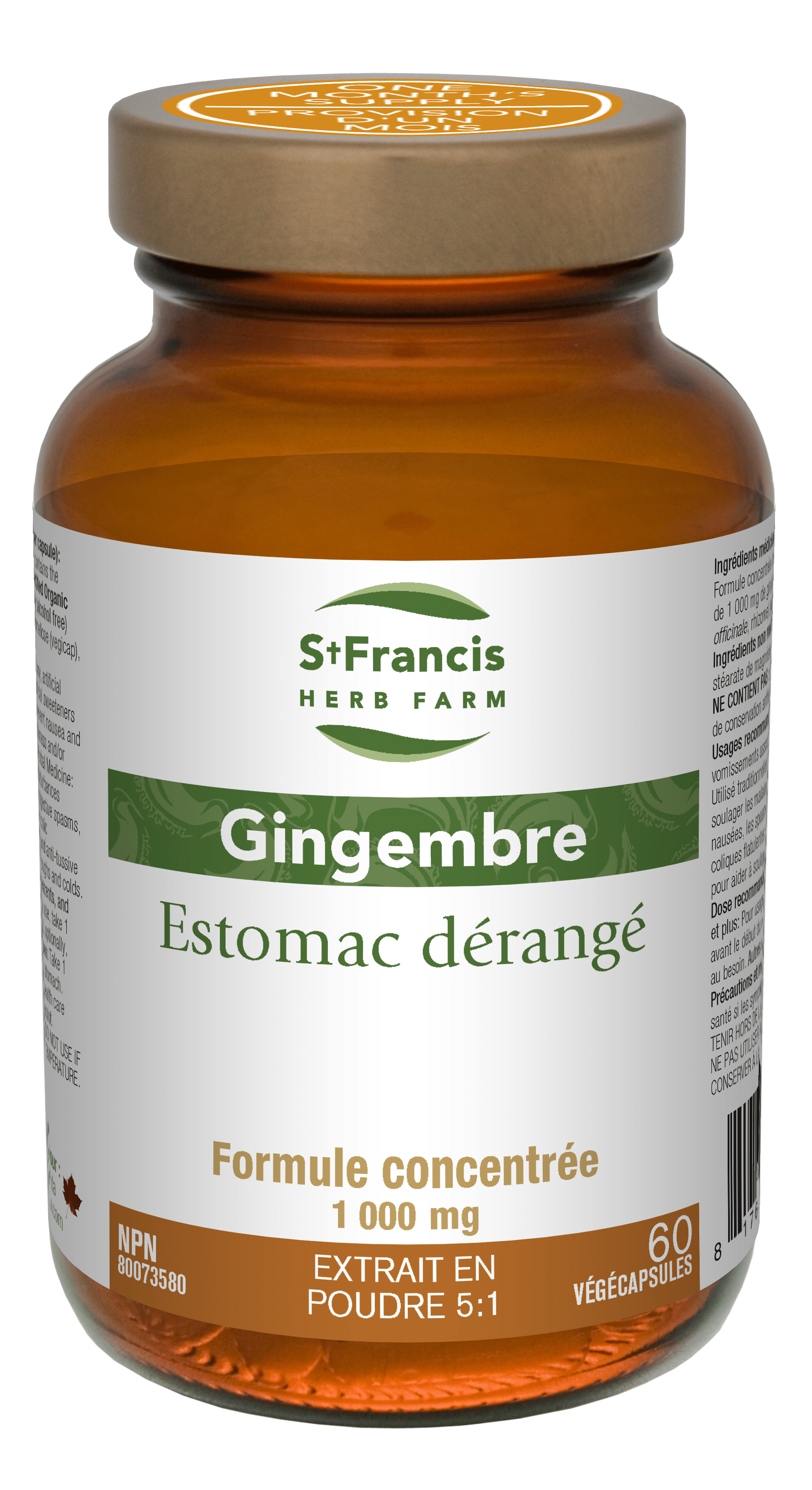 ST-FRANCIS HERB FARM Suppléments Gingembre (5:1) 1000mg EPS 60vcaps