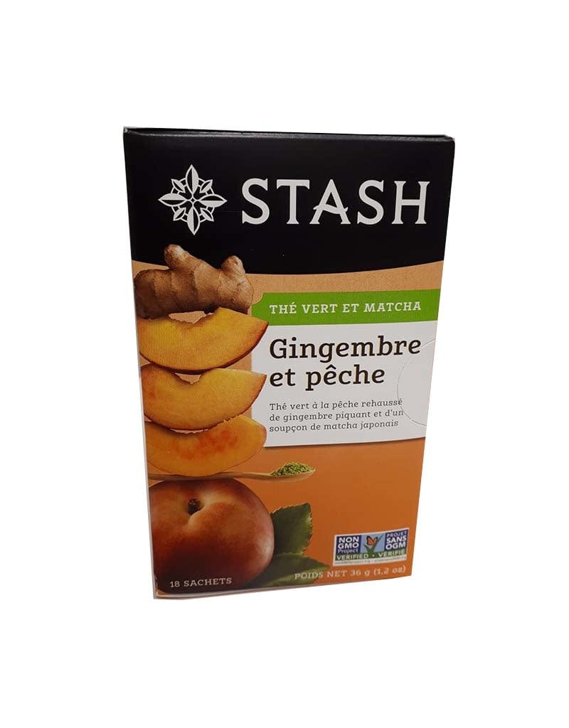 STASH Épicerie Thé vert et matcha gingembre et pêche 18's