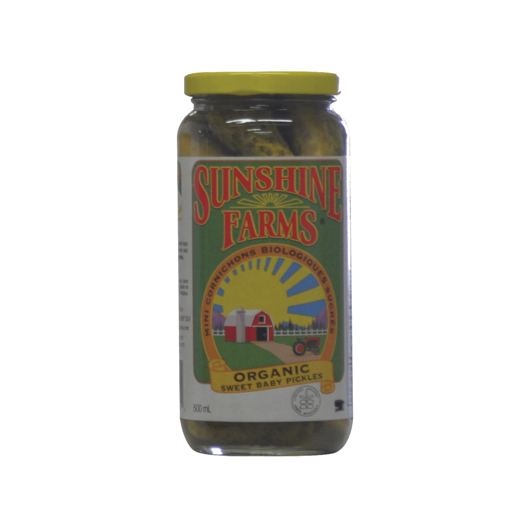 SUNSHINE FARMS Épicerie Bébés cornichons sucrés bio 500ml