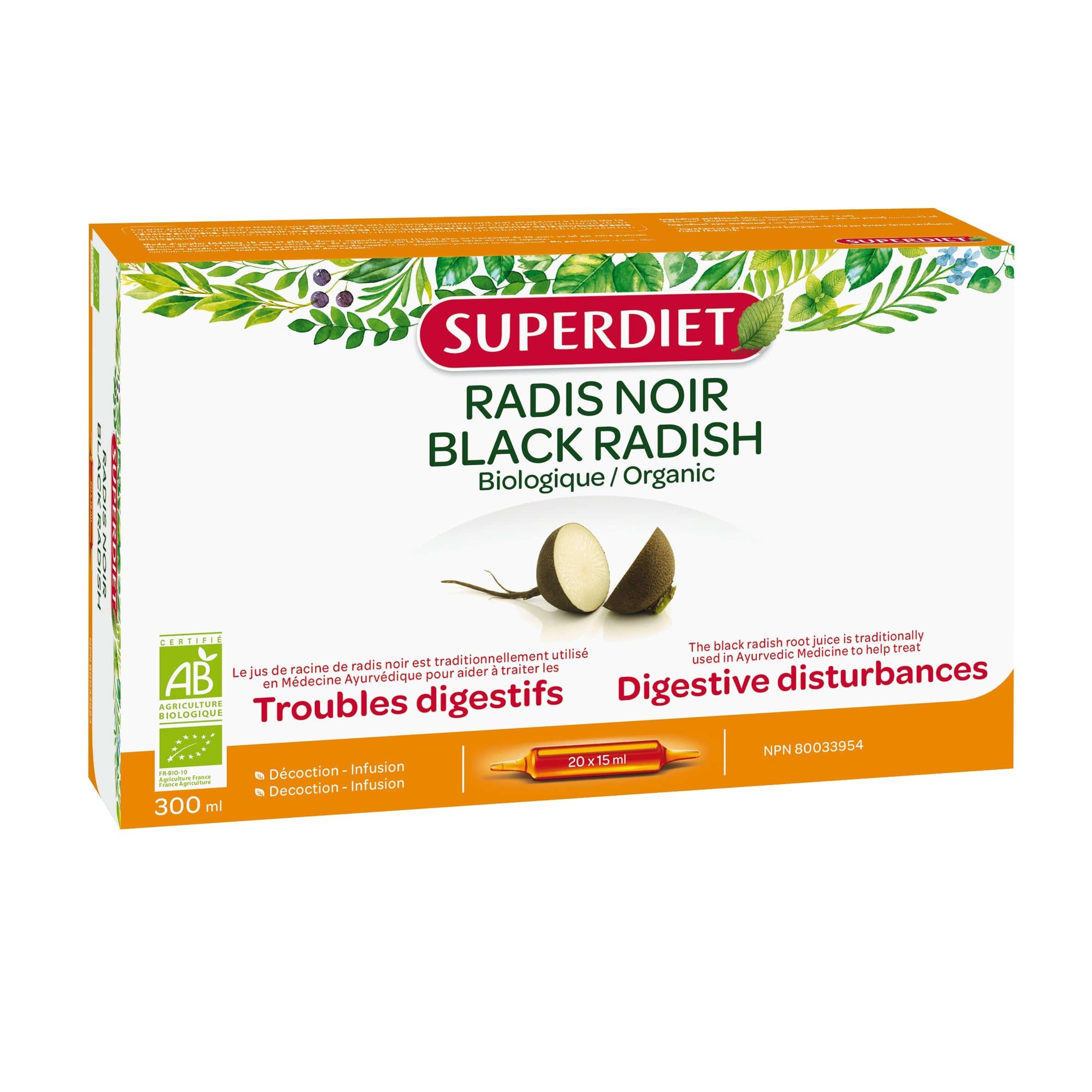 SUPERDIET Suppléments Cure radis noir bio 20x15ml