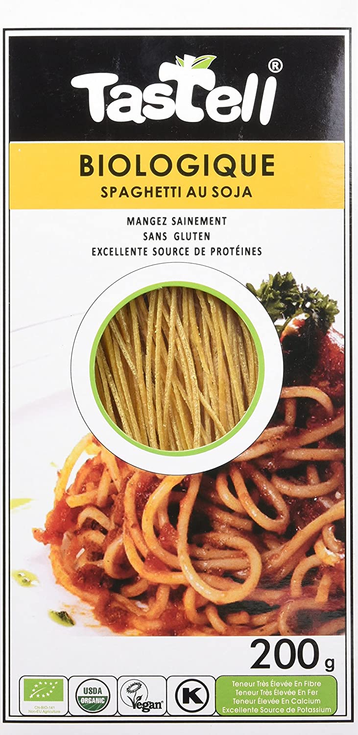 TASTELL Épicerie Spaghetti au soja bio sans-gluten 200g