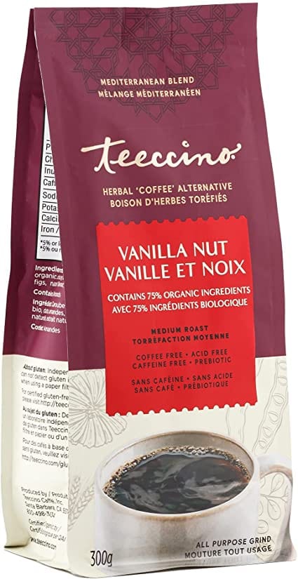 TEECCINO Épicerie Café vanille et noir 75% bio aux herbes 300g