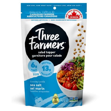 THREE FARMERS Épicerie Lentilles croquantes sel marin 140g