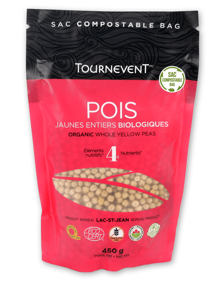 TOURNEVENT Épicerie Pois jaunes entiers bio 450g