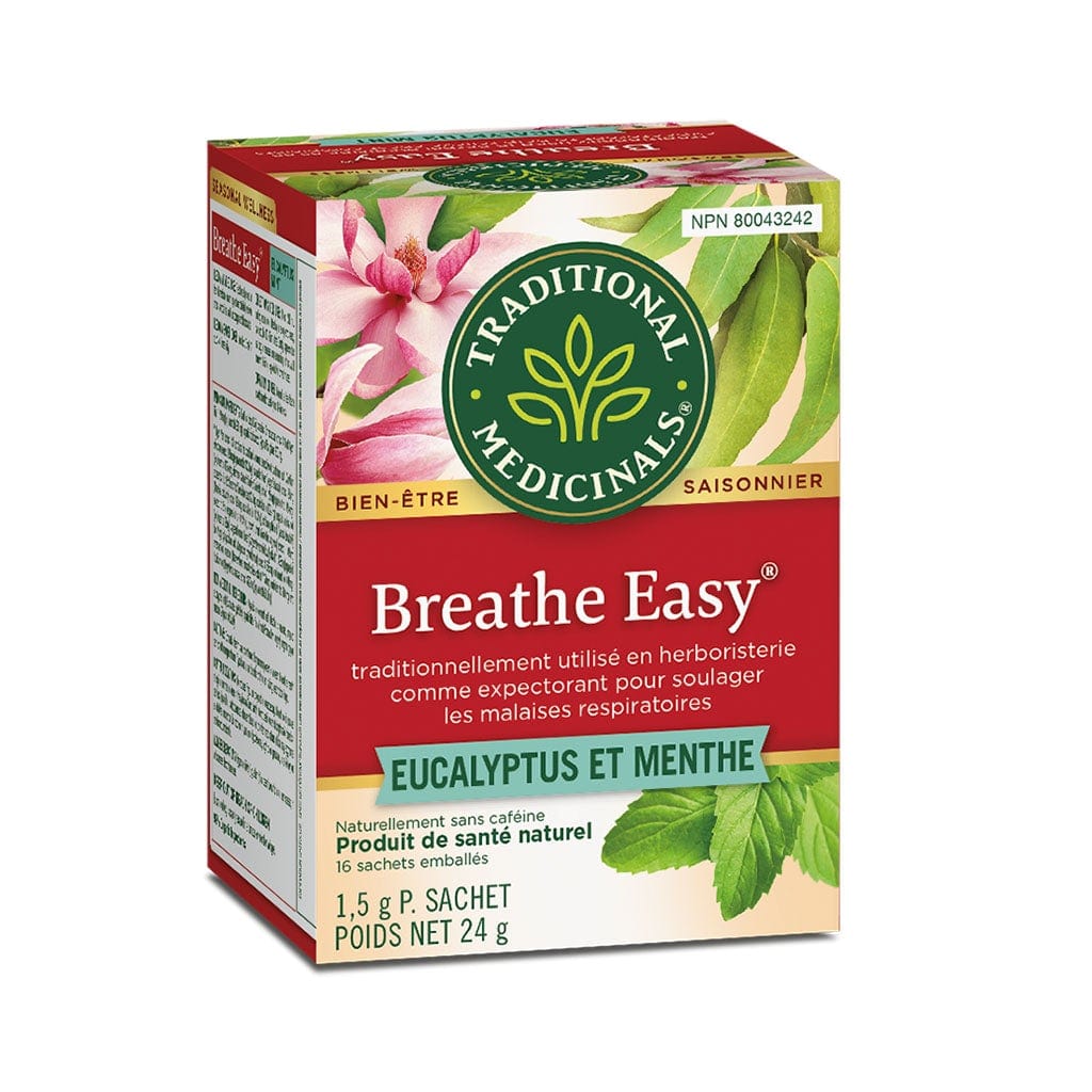 TRADITIONAL MEDICINALS Épicerie Tisane breathe easy eucalyptus et menthe bio 16's