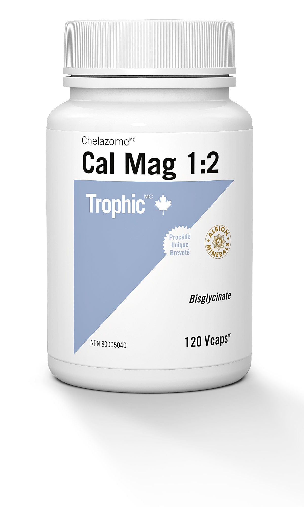 TROPHIC Suppléments Cal mag 1:2 (chelate) 120vcaps