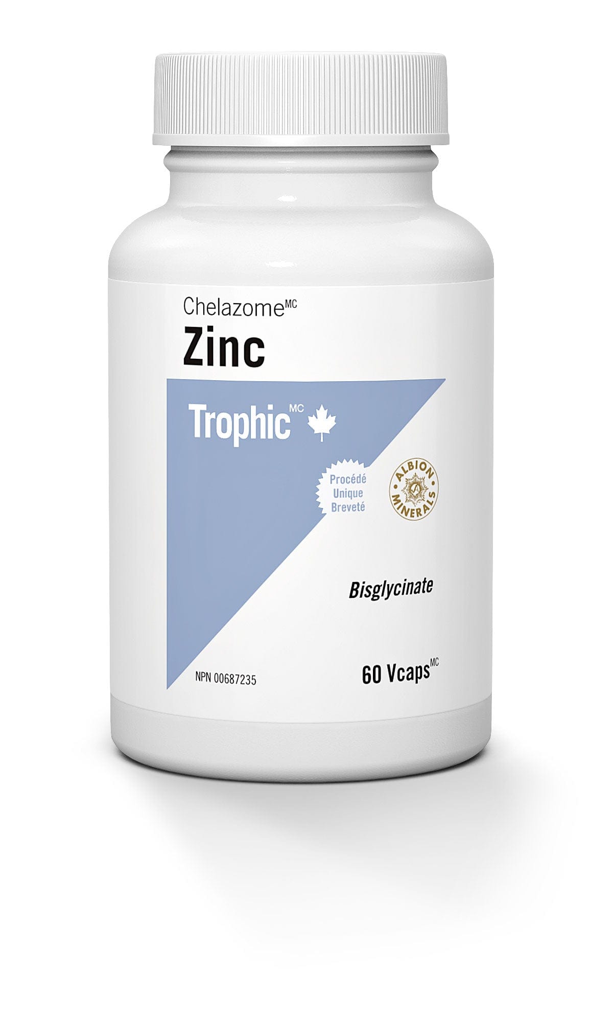 TROPHIC Suppléments Zinc (chelate) 30mg 60vcaps