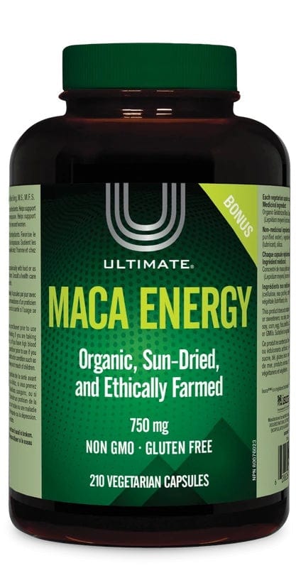 ULTIMATE Suppléments Maca energy (végétariennes) Bonus  210vcaps