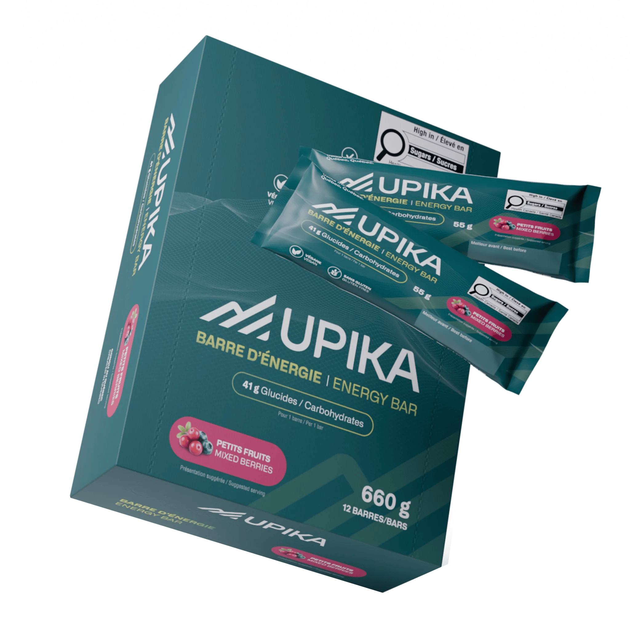 UPIKA Suppléments Barres d'énergie (petits fruits) 12x55g
