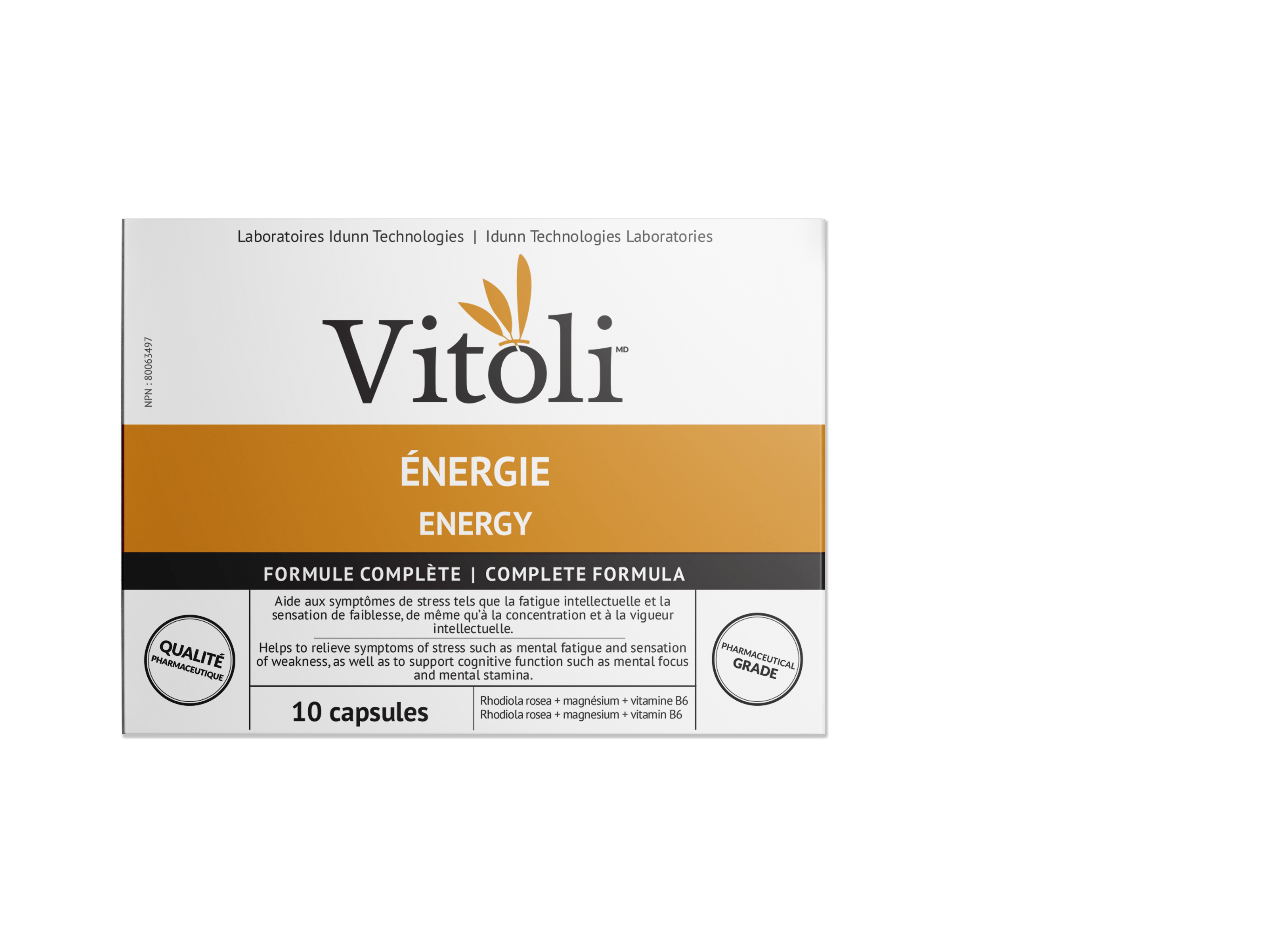 VITOLI Suppléments Énergie (blister) 10caps
DATE DE PÉREMPTION : 31 OCTOBRE 2025