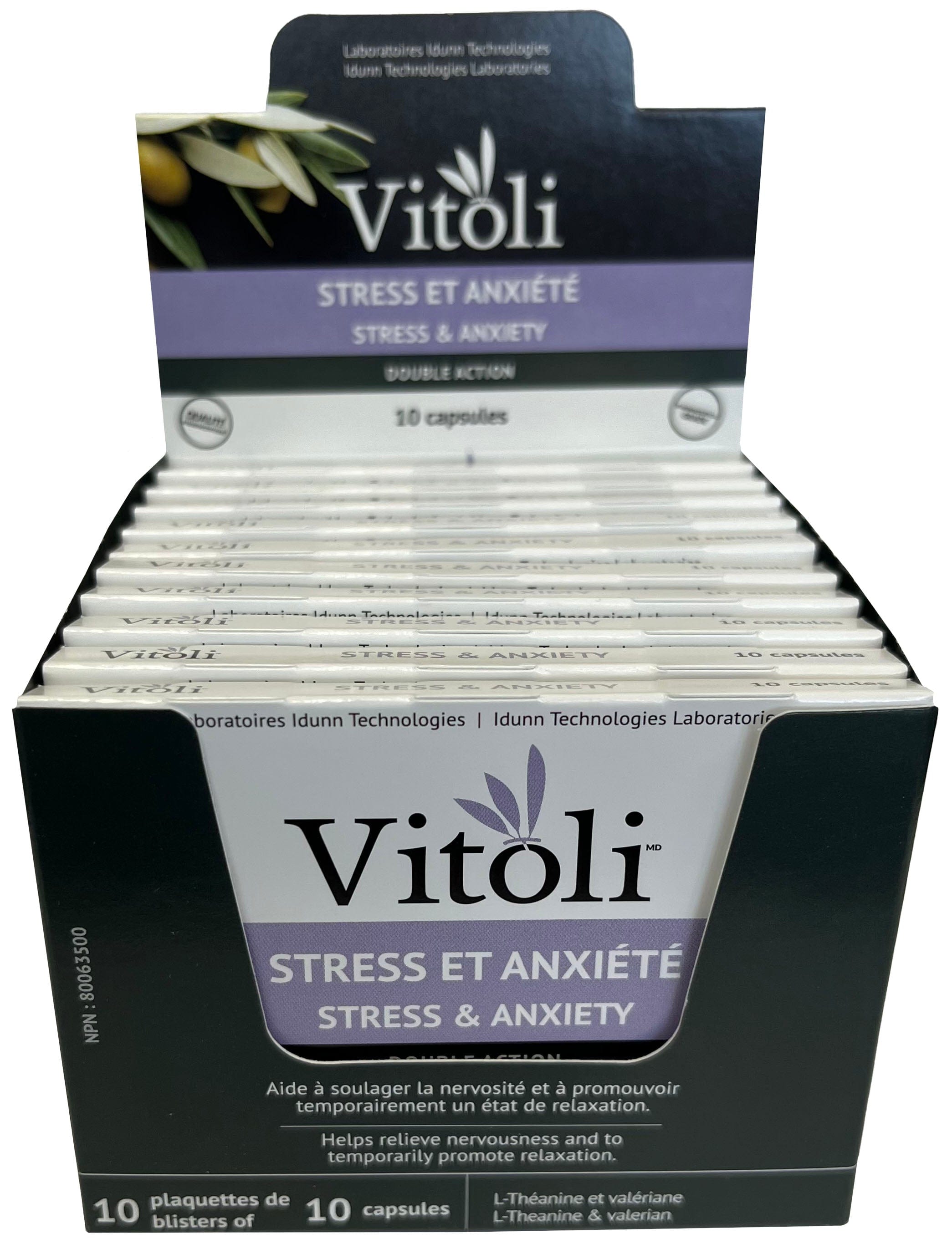 VITOLI Suppléments Stress et anxiété (blister) 10x10caps