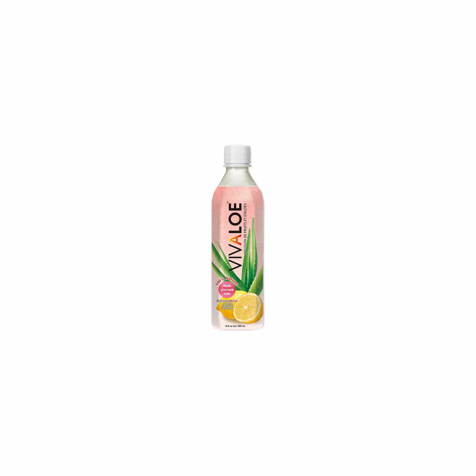 VIVALOE Épicerie Breuvage d'aloes à la limonade rose 500ml