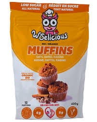 WISELICIOUS Épicerie Mélange à muffins avoine, dattes et raisins 420g