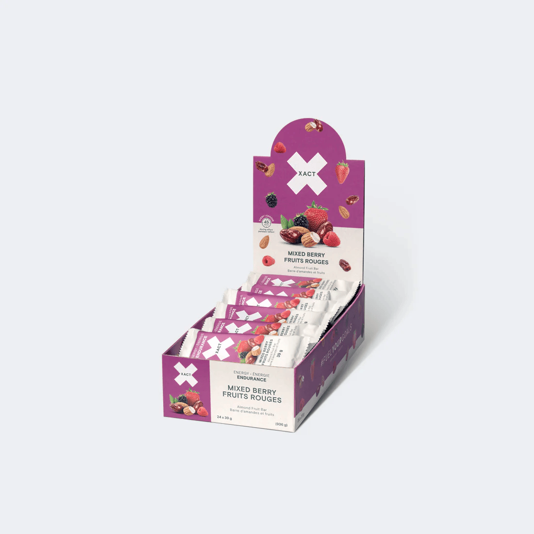 XACT NUTRITION Suppléments Barres endurance (fruits rouges) 24x39g