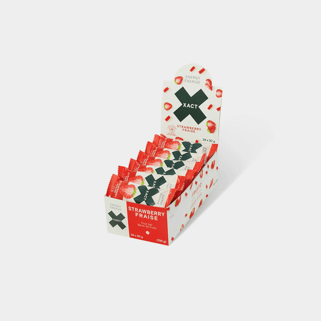 XACT NUTRITION Suppléments Barres énergie (fraises) 24x30g