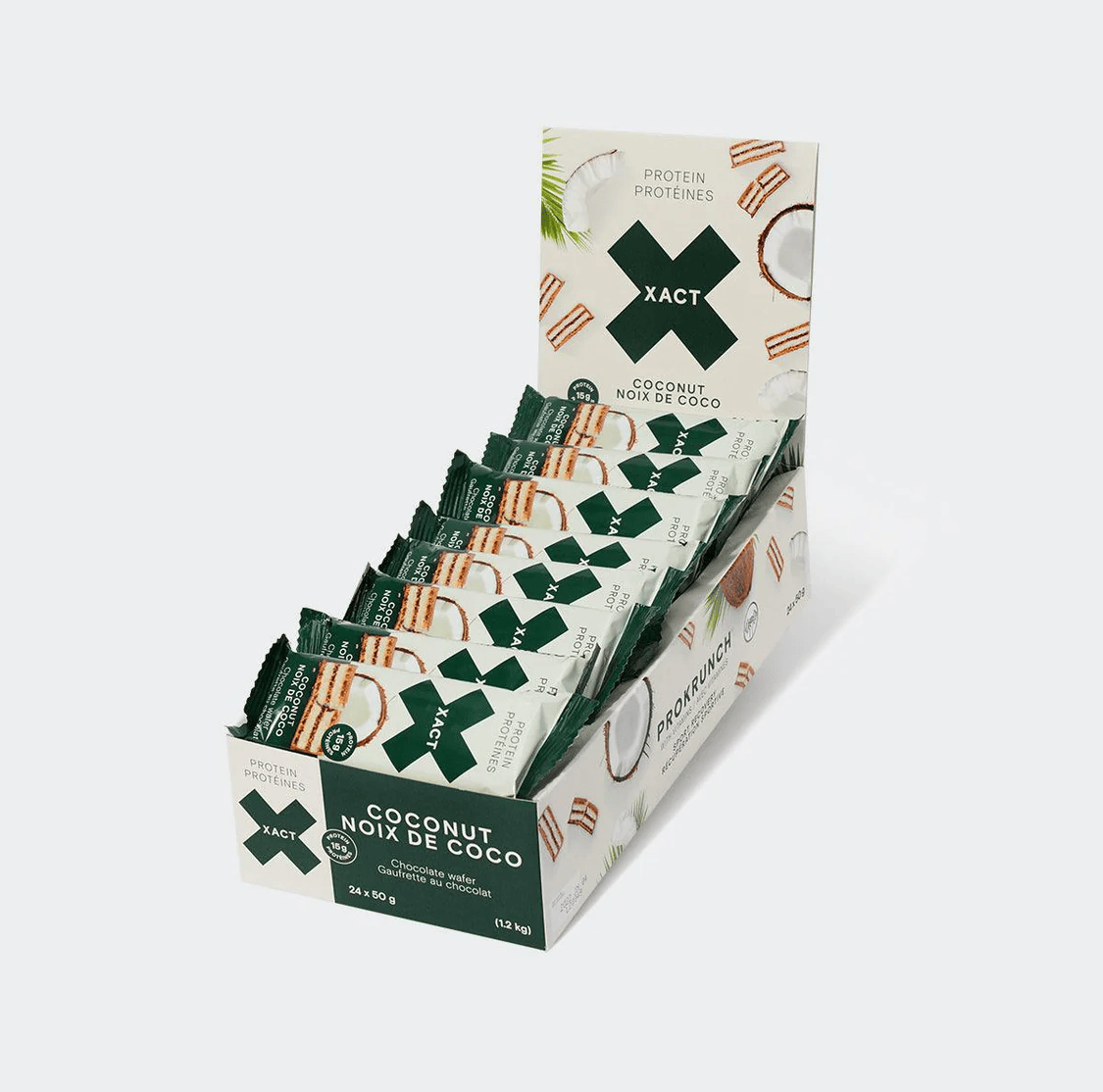 XACT NUTRITION Suppléments Gaufrettes protéinées (noix de coco) 24x50g