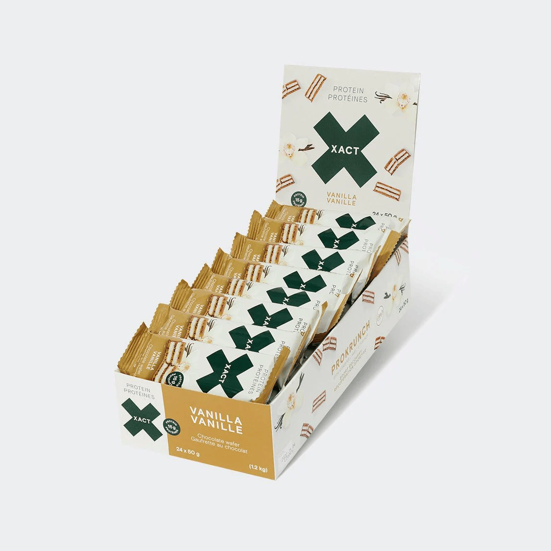XACT NUTRITION Suppléments Gaufrettes protéinées (vanille)  24x50g