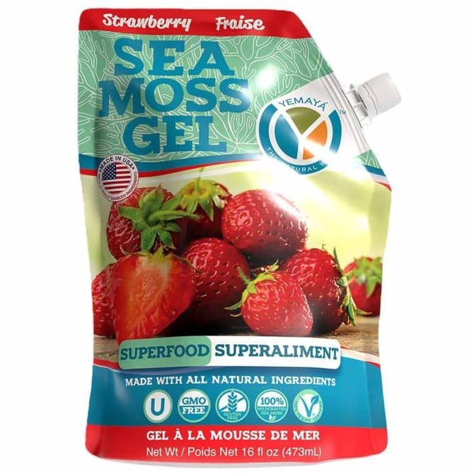YEMAYA Épicerie Gel à la mousse de mer aux fraises 473ml
